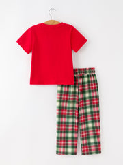 Christmas Boys Smocked Holiday Plaid Pants Set