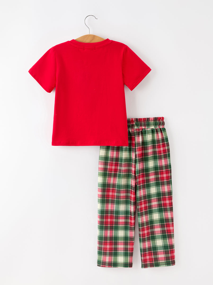 Christmas Boys Smocked Holiday Plaid Pants Set