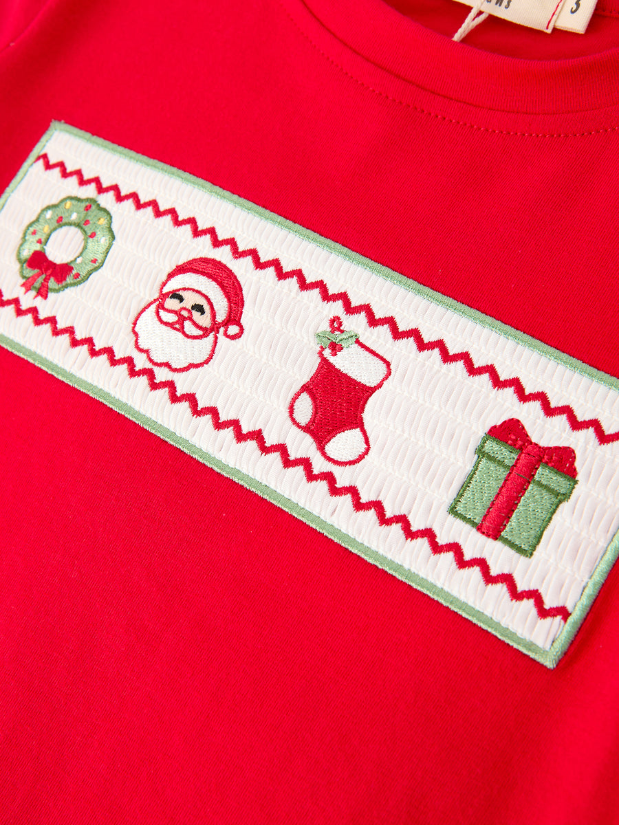 Christmas Boys Smocked Holiday Plaid Pants Set