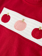 Fall Pumpkin Boys Outfit Set Red Tee Plaid Shorts Set