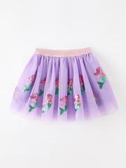Girls Purple Sequin Ocean Tulle Tutu Skirt