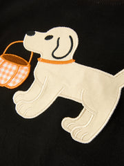 Boys Halloween Dog Pumpkin Outfit Set Plaid Pants