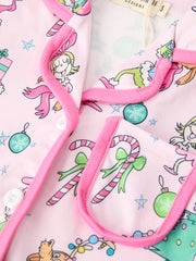 Christmas Girls Holiday Figure Bow Pajama Set