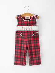 Christmas Baby Boys Plaid Puppy Smocked Jonjon