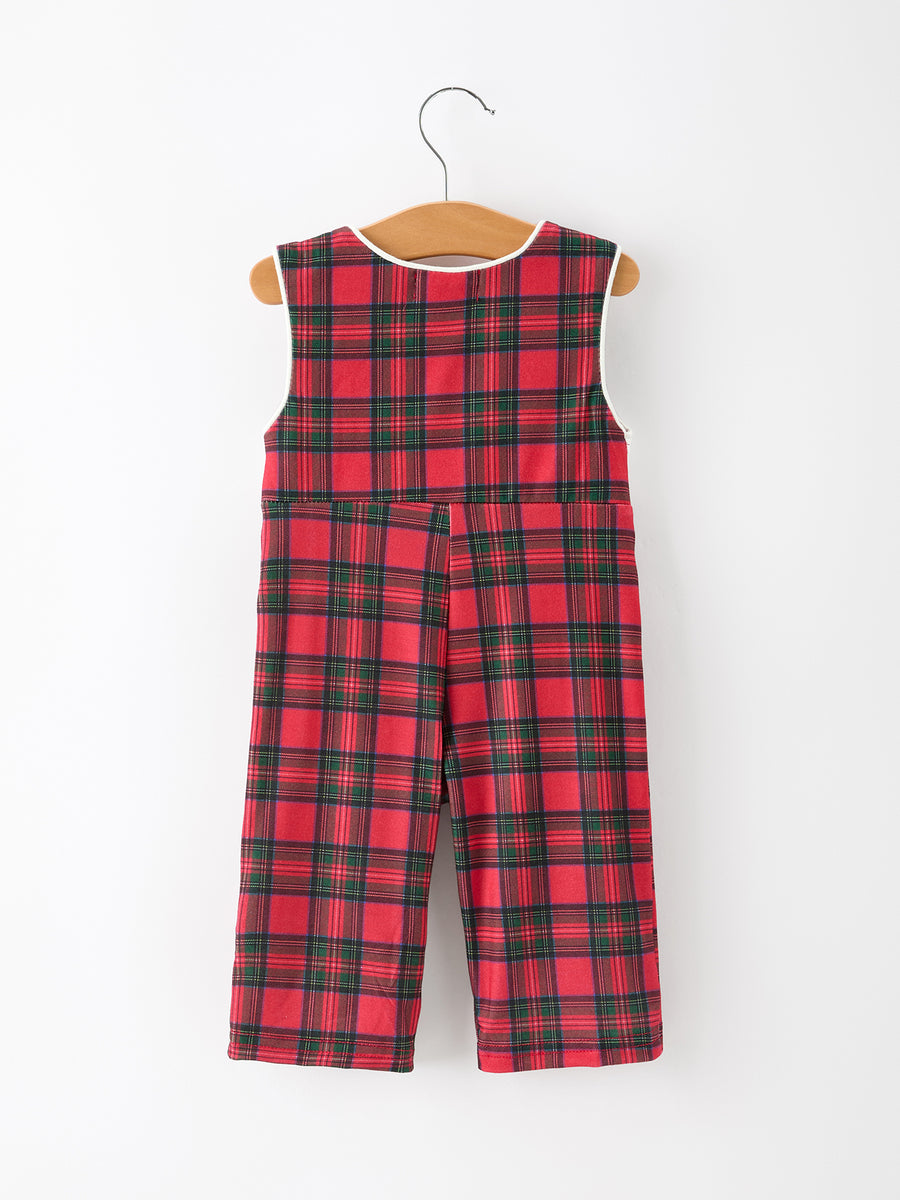 Christmas Baby Boys Plaid Puppy Smocked Jonjon