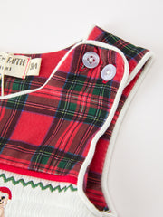 Christmas Baby Boys Plaid Puppy Smocked Jonjon