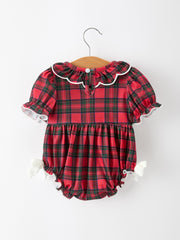 Christmas Baby Girls Smocked Puppy Bubble Romper