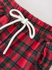 Christmas Boys Smocked Puppy Plaid Pants Set