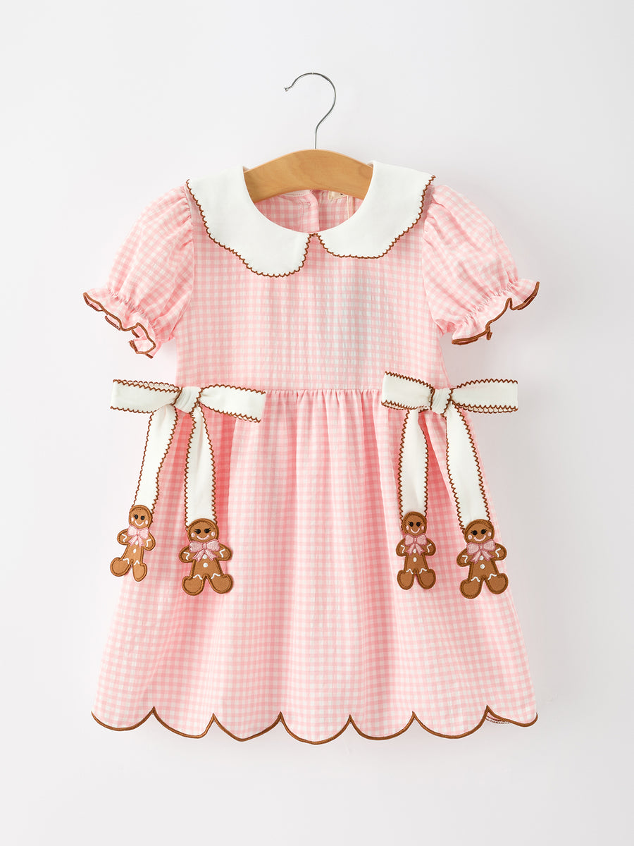 Christmas Girls Gingerbread Peter Pan Collar Dress