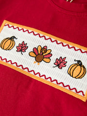 Boy Thanksgiving Pumpkin Turkey Maple Leaf Outfit Set