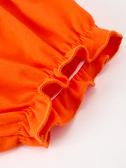 Fall Girls Pumpkin Appliqué Peter Pan Collar Bloomer Set