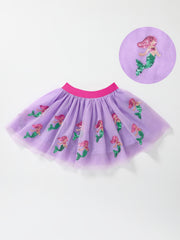 Girls Purple Sequin Ocean Tulle Tutu Skirt