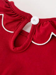 Baby Girls Christmas Reindeer Smocked Bubble Romper