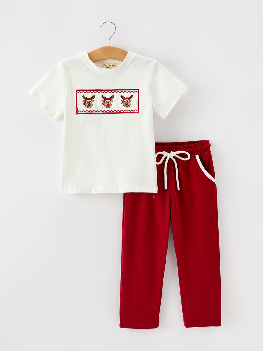 Boys Christmas Reindeer T-Shirt & Pants Set