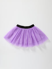 Halloween Girls Purple Ghost Appliqué Tulle Skirt