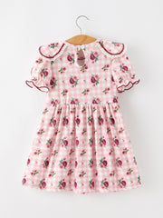 Fall Toddler Girls Vintage Smocked Floral Dress