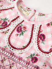 Fall Toddler Girls Vintage Smocked Floral Dress