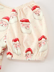 Santa Claus Puff Sleeve Girls' Dress
