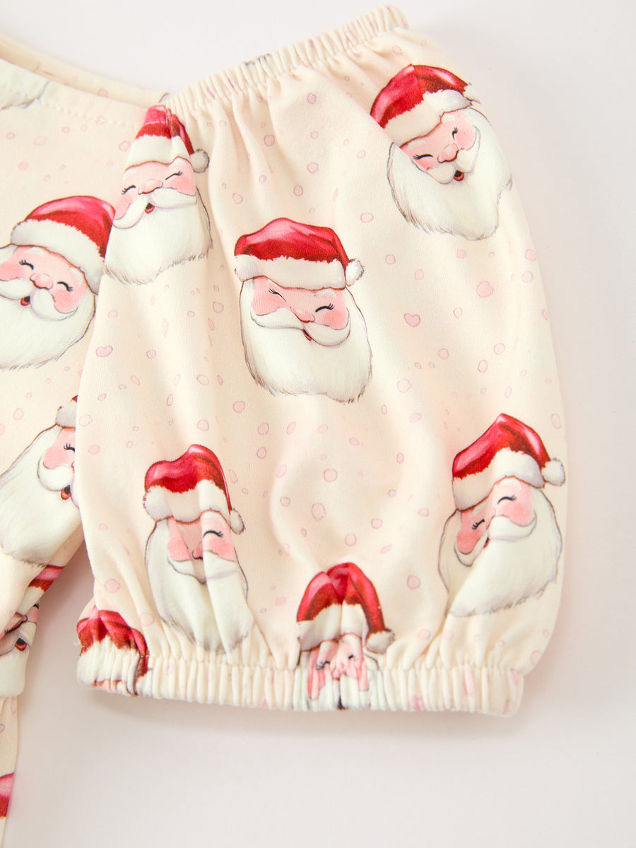 Santa Claus Puff Sleeve Girls' Dress