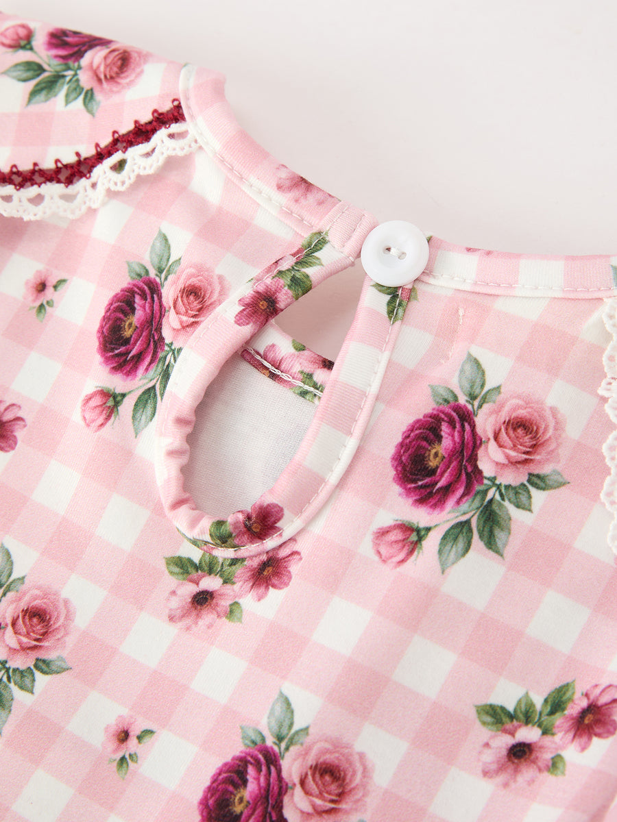 Fall Toddler Girls Vintage Smocked Floral Dress