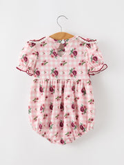 Fall Baby Girls Vintage Smocked Floral Romper