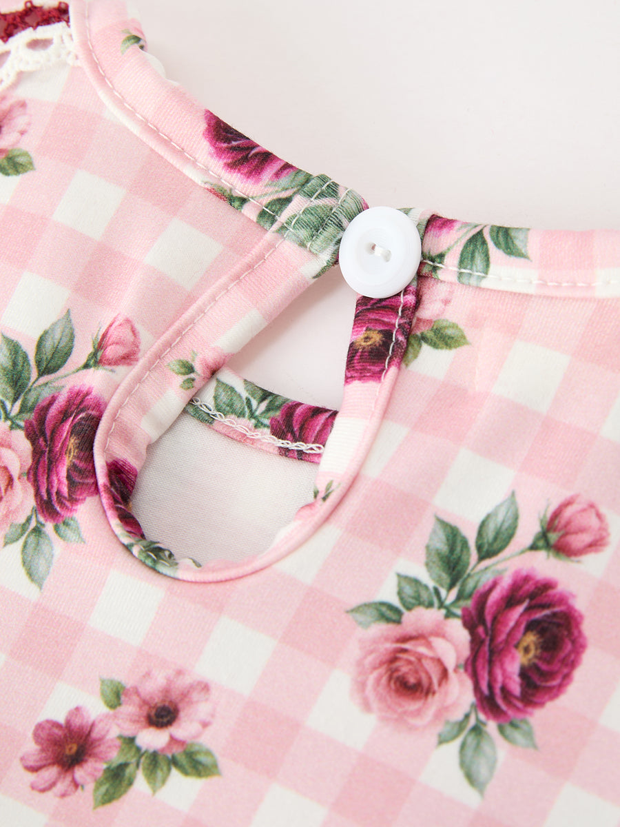 Fall Baby Girls Vintage Smocked Floral Romper