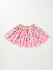 Girls Pink Christmas Santa Candy Cane Print Tutu Skirt