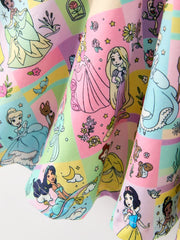 Girls Colorful Character Print Long Sleeve Twirl Dress