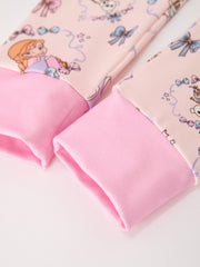 Girls Pink Bow Print Long Sleeve Pajama Set