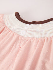 Western Horse Girls Pink Smocked Bloomer Set