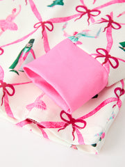 Christmas Girls Bow Ballet Holiday Pajama Set