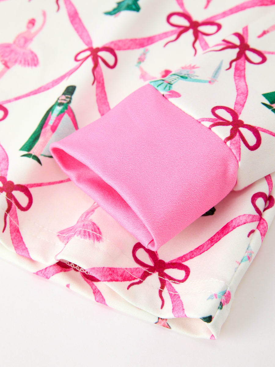 Christmas Girls Bow Ballet Holiday Pajama Set