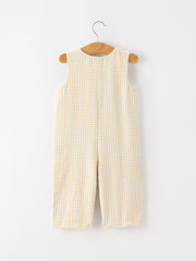 Goose Embroidered Beige Plaid Baby Boys Jonjon