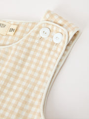 Goose Embroidered Beige Plaid Baby Boys Jonjon