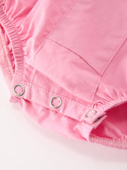 Baby Girls FALL Pink Floral Embroidered Smocked Bubble Romper