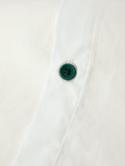 Boys Christmas Tree Embroidered White Short Sleeve Button Down Shirt