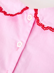 Baby Girls Valentine's Day Pink Heart Smocked Top & Bloomer Set