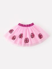 FALL Girls Pink Sequin Ballet Slipper Tulle Tutu Skirt