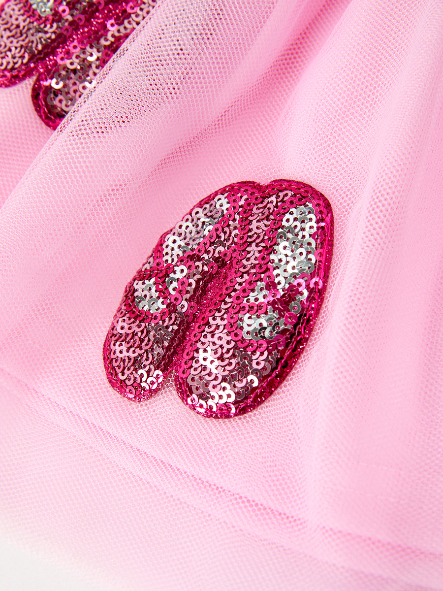 FALL Girls Pink Sequin Ballet Slipper Tulle Tutu Skirt