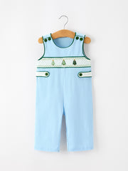 Christmas Boys Blue Christmas Tree Embroidered JonJon
