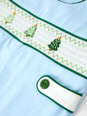 Christmas Boys Blue Christmas Tree Embroidered JonJon
