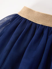 FALL Girls Navy Fox Sequin Tulle Tutu Skirt