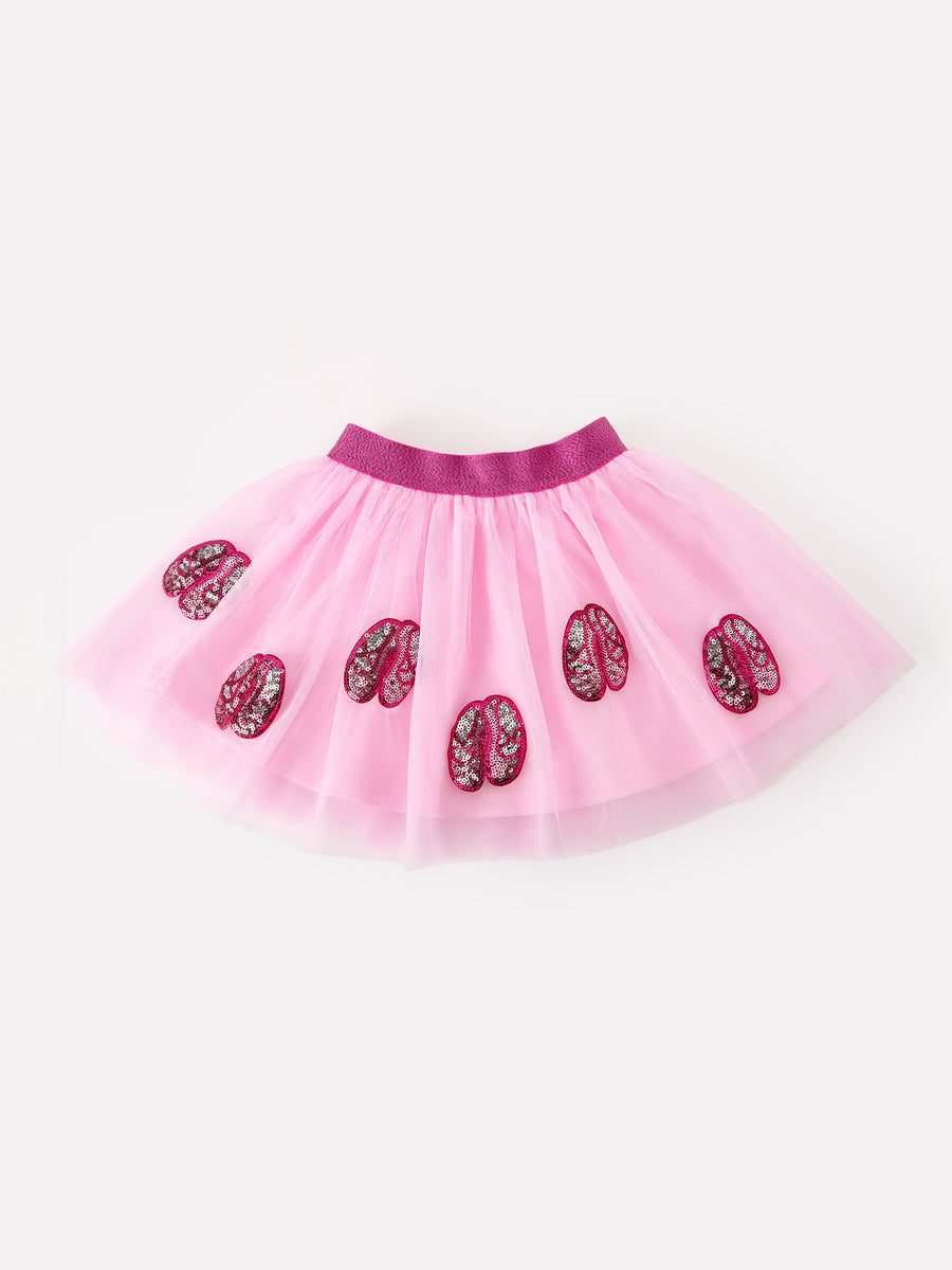 FALL Girls Pink Sequin Ballet Slipper Tulle Tutu Skirt