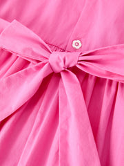 FALL Girls Hot Pink Floral Embroidered Smocked Dress