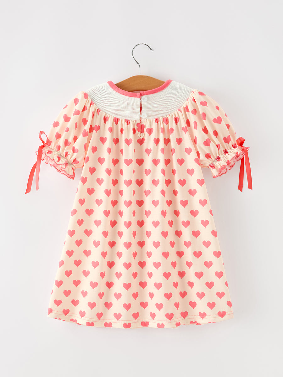 Girls Valentine's Day God Is Love Heart Smocked Dress
