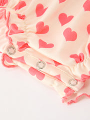 Baby Girls Valentine's Day God Is Love Embroidered Bubble Romper