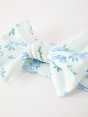FALL Baby Girls Blue Floral Bow Headband