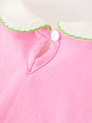 Baby Girls Christmas Pink Bow Christmas Tree Top & Bloomer Set