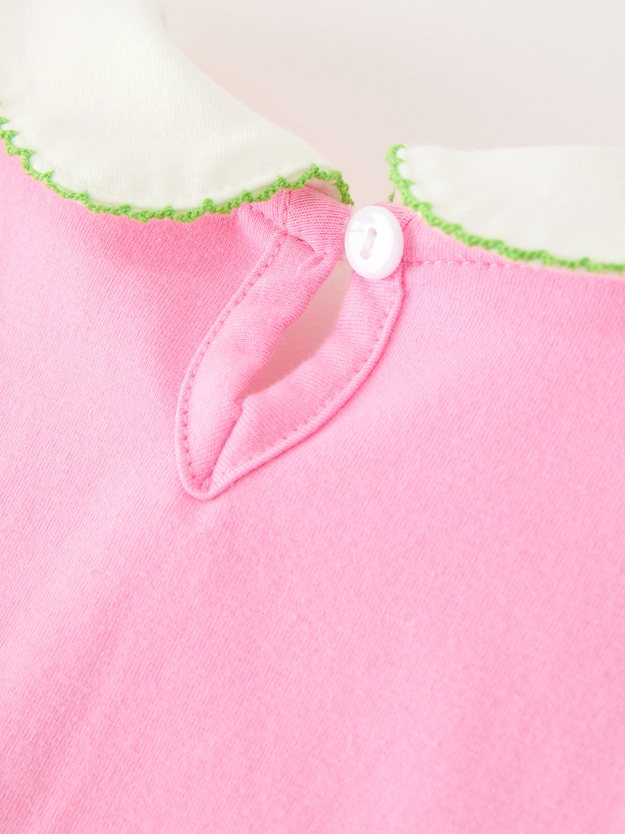 Baby Girls Christmas Pink Bow Christmas Tree Top & Bloomer Set