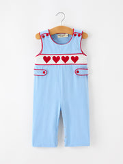 Baby Boys Valentine's Day Blue Smocked Heart Jonjon
